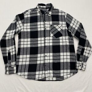 Jackson Hole Flannel Button Down Shirt Plaid Mens Large Grunge Workwear
